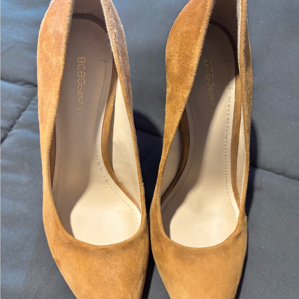 Beige BCBG Women's Suede Pumps
